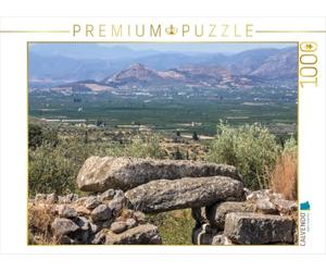 CALVENDO Puzzle Tholosgrave mykénien Epano Phournos Derrière Le Niveau d'Argos avec Le château Larissa, Argolis, Péloponne, Grèce | Puzzle Photo de 1000 pièces 64 x 48 cm
