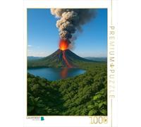 CALVENDO Puzzle Torche dans Le Paysage - Éruption volcanique | 1000 pièces Taille de la Pose 48 x 64 cm Puzzle Photo pour des Heures heureuses
