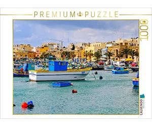 CALVENDO Puzzle Traditionelle Fischerboote im Hafen Von Marsaxlokk 1000 Teile Puzzle quer 1000 Pieces 64 x 48 cm from Dieter Wilczek