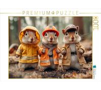 CALVENDO Puzzle Trois écureuils en vêtements de Travail dans la forêt | 1000 pièces de Ponte Taille 64 x 48 cm Puzzle Photo pour des Heures heureuses