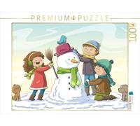 CALVENDO Puzzle Trois Enfants construisent Un Bonhomme de Neige 1000 Pieces 64 x 48 cm from Gabi Wolf