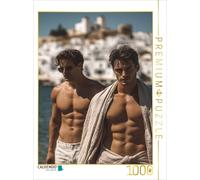 CALVENDO Puzzle Zwei sexy Männer mit Sixpack und Sonnenlicht am Körper | 1000 Te