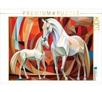 CALVENDO Puzzle Two white horses | 1000 pieces, finished size 25.2 × 18.9 in (64