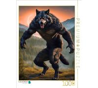 CALVENDO Puzzle Un Loup-Garou hurle vers la Lune Rouge | 1000 pièces de Taille 48 x 64 cm Puzzle Photo pour des Heures heureuses
