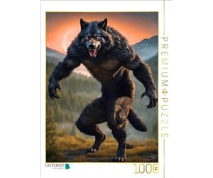 CALVENDO Puzzle Un Loup-Garou hurle vers la Lune Rouge | 1000 pièces de Taille 48 x 64 cm Puzzle Photo pour des Heures heureuses