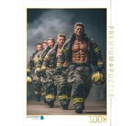 CALVENDO Puzzle Utilisation Chaude - Pompiers entraînés avec Torse Nu | 1000 pièces Taille de la Pose 48 x 64 cm Puzzle Photo pour des Heures heureuses