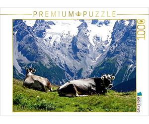 CALVENDO Puzzle Vaches Devant Un Paysage à Couper Le Souffle 1000 Pieces 64 x 48 cm from Claudia Schimon