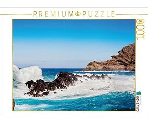 CALVENDO Puzzle Vague à Porto Moniz, Madère 1000 pièces Puzzle Transversal | 1000 pièces Taille de la Pose 64 x 48 cm Puzzle Photo pour des Heures heureuses