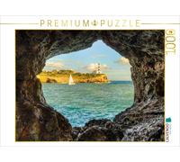 CALVENDO Puzzle View through a rock arch in Portocolom, Mallorca | 1000 pieces,