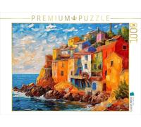 CALVENDO Puzzle Village sur Une côte rocheuse de la Méditerranée | 1000 pièces Taille de la Pose 64 x 48 cm Puzzle Photo pour des Heures heureuses