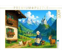 CALVENDO Puzzle Vivre dans l'ombre du château de Conte de fées - Anime Alpes | 1000 pièces - Taille de la Pose 64 x 48 cm - Puzzle Photo pour des Heures heureuses