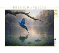 CALVENDO Puzzle Vol Chuteur - Martin-pêcheur au Bord de l'eau | 1000 pièces de Taille de Ponte 64 x 48 cm Puzzle Photo pour des Heures heureuses