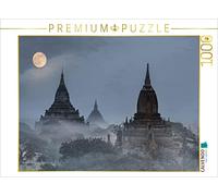 CALVENDO Puzzle Vollmond über der Tempelebene Bagan in Myanmar 1000 Teile Puzzle quer 1000 Pieces 64 x 48 cm from Globe Visual