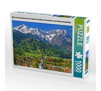 CALVENDO Puzzle Vue de Partenkirchen avec l'église paroissiale Maria-Himmelfahrt et Les Montagnes de Wetterstein. 1000 Pieces 64 x 48 cm from Prime Selection Kalender