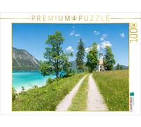 CALVENDO Puzzle Wanderweg am Walchensee, Bayern. Zitat: Die Bibel, 2. Mose 23,20