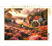 CALVENDO Puzzle Wassermühle in der Heide, eine Zeitlose Mühle am Heiderand | 100