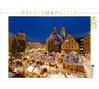 CALVENDO Puzzle Weihnachtsmarkt auf dem Schillerplatz in Stuttgart | 1000 Teile