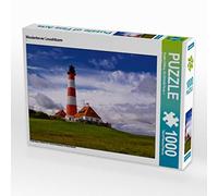 CALVENDO Puzzle Westerhever Phare 1000 pièces Taille de la Pose 64 x 48 cm Photo Puzzle Photo par Angela Dölling AD Design Photo + PhotoArt