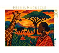 CALVENDO Puzzle Where giraffes roam and dreams bloom | 1000 pieces, finished siz