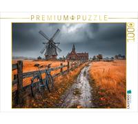 CALVENDO Puzzle Moulin à Vent en Automne du Nord de l'Allemagne - Idylle Rurale avec Nostalgie - 1000 pièces - Dimensions de la Pose : 64 x 48 cm - Puzzle Photo pour des Heures heureuses