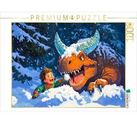 CALVENDO Puzzle Winter fun in the snow with the dinosaur | 1000 pieces, finished