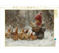 CALVENDO Puzzle Winter magic on the chicken farm | 1000 pieces, finished size 25
