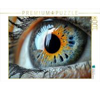 CALVENDO Puzzle Yeux Bleu Acier avec des Accents d'iris Orange | 1000 pièces de Taille de la Ponte 64 x 48 cm Puzzle Photo pour des Heures heureuses