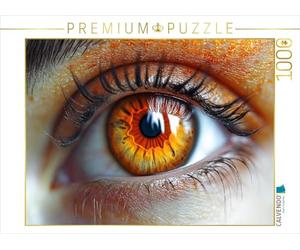 CALVENDO Puzzle Yeux Orange feu avec des Tons Chauds d'iris | 1000 pièces de Taille de la Ponte 64 x 48 cm Puzzle Photo pour des Heures heureuses