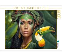 Puzzle · Jeune Femme | avec un toucan · 1000 pièces · Format assemblé 64 × 48 cm · CALVENDO Puzzle