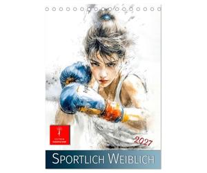CALVENDO - Sportif féminin (calendrier de bureau 2027 DIN A5 haut), calendrier mensuel : gants de boxe et chaussures de ballet Power & Grazie.