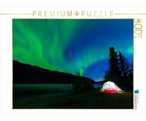 CALVENDO TravelAdd1cted Puzzle aurores boréales Lac Muncho Colombie-Britannique 1000 pièces Taille 64 x 48 cm Photo Puzzle Image