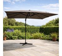 Parasol rectangulaire gris avec LED 395 x 295 cm CALVIA