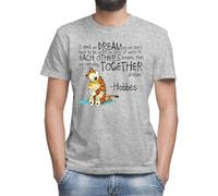Calvin and Hobbes Dreams Quote T-shirt classique à manches courtes pour homme, gris, L