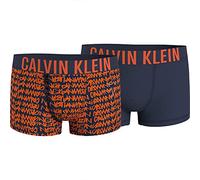 Calvin Klein 2PK Trunk B70B700405, Orange (Ipgraffitilogoorangeaop/Navyiris), 14-16 Ans Garçon