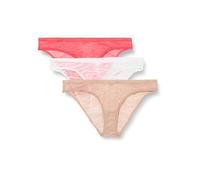 Calvin Klein 3 Pack Bikini (Low-Rise) 000QD5203E Culottes, Multicolore (Calypso Coral/Cedar/White), M Femme