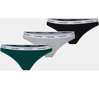 Calvin Klein 3 Pack Thongs Noir/Gris/Gazon 12 (M) Female