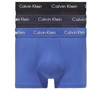 Calvin Klein 3p Low Rise Trunk' Caleçon, Bleu (Black/Blue Shadow/Cobalt Water DTM WB 4ku), L (Lot de 3) Homme