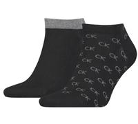 Calvin Klein All Over CK Logo Men's Liner Socks 2 pack, Basket Pour des hommes, Black, 43/46