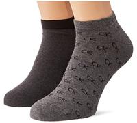Calvin Klein All Over CK Logo Men's Liner Socks 2 pack, Basket Pour des hommes, mid grey melange, 43/46