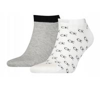 Calvin Klein All Over CK Logo Men's Liner Socks 2 pack, Basket Pour des hommes, White, 43/46