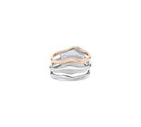 Calvin Klein Bague pour Femme Collection CK WAVY en Acier Inoxydable Bicolore - 35000651C