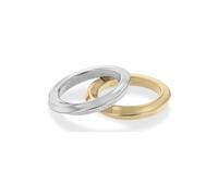 Calvin Klein Lot de 2 Bagues pour Femme Collection TWISTED RING en Acier Inoxydable et Or Jaune - 35000330C