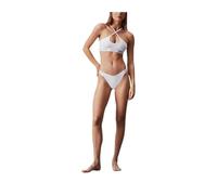 Calvin Klein Bas de Bikini Femme avec Ceinture Emblématique, Blanc (Pvh Classic White), L