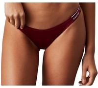 Calvin Klein Bas de Bikini Femme Curved Delta avec Ceinture Emblématique, Rouge (Plum Glaze), XS