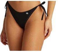 Calvin Klein Bas de Bikini Lanières à Nouer sur Le Côté Femme String Side Tie avec Insigne, Noir (Pvh Black), S