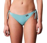 Calvin Klein Bas de Bikini Lanières à Nouer sur Le Côté Femme String Side Tie avec Insigne, Turquoise (Saltwater Aqua), XS