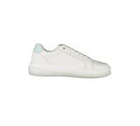 Calvin Klein Jeans Baskets Femme Semelle Épaisse Chunky Cupsole Laceup Chaussures, Blanc (White/Sprout Green), 41