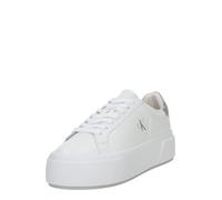 Calvin Klein Femme Flatform Lace Up LTH Met Yw0Yw01929 Bas, White (Bright White/Silver), 39 EU