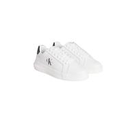 Calvin Klein Baskets Homme Chunky Mono en Cuir Blanc (Bright White/Black) Taille 46