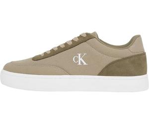 Calvin Klein Baskets Basses Classiques en Toile avec Semelle Cupsole pour Homme, Coquille d'œuf sirène en Teck patiné Vert, 44 EU